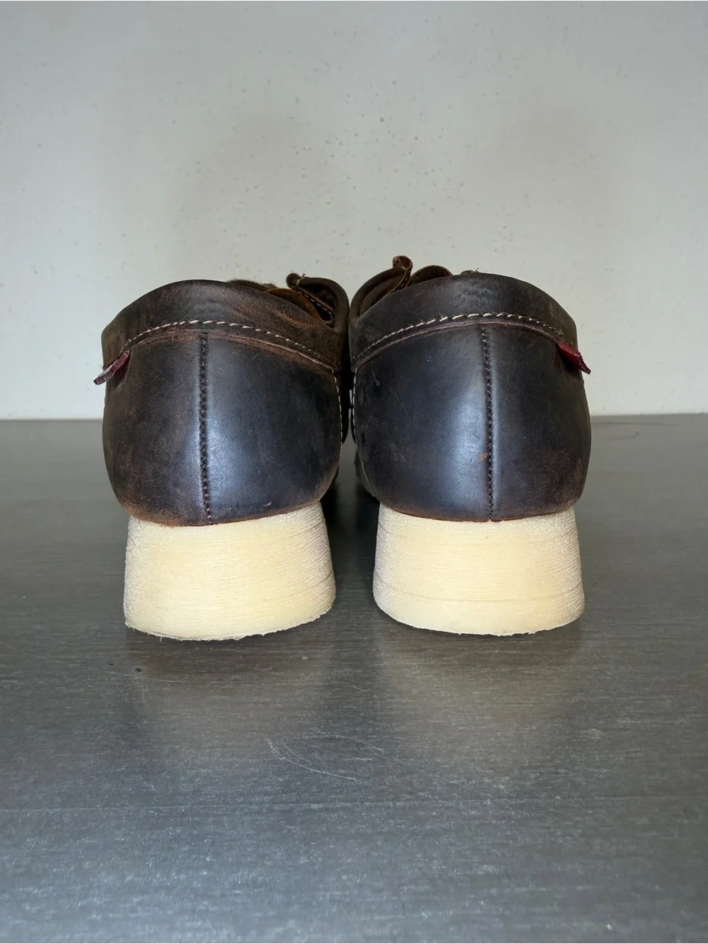 Clarks Stinson Lo Leather Moccasins Sneakers Mens Size 7.5 M Brown Beeswax Shoes